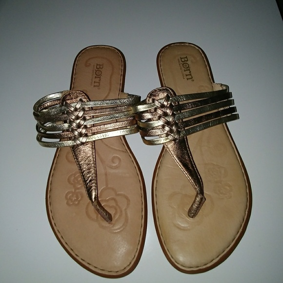 born metallic sandals